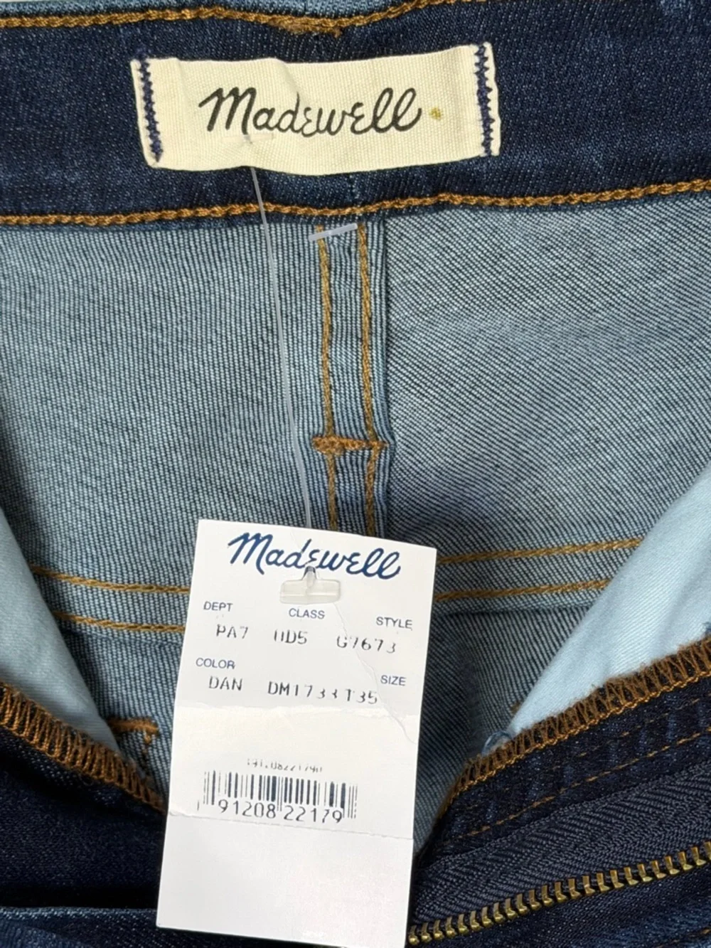 Madewell High Rise Skinny Jeans Size 35 Dark Wash NWT Tall - Picture 3 of 10